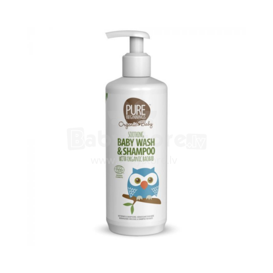Pure Beginnings Kids Baby Wash Art.251277 bezziepju ādas mitrinošs, nomierinošs un atjaunojošs ķermeņa un matu mazgāšanas līdzeklis ar nomierinošu meža aromātu, 500 ml