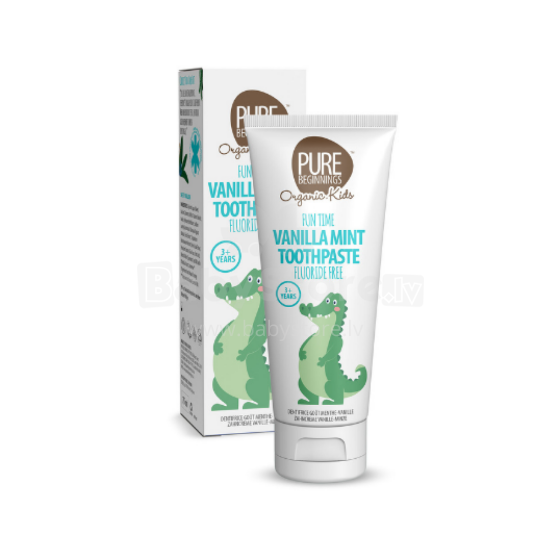 Pure Beginnings Vanilla Mint Toothpaste Art.251280  organic toothpaste with xylitol and calcium, vanilla-peppermint flavor, ages 3+, 75 ml