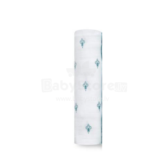 Aden Anais Muslin Swaddles Art.251302 Paisely Teal Augstākās kvalitātes muslina ietināšanas autiņš no bambusa, 1 gb. (120x120 cm)