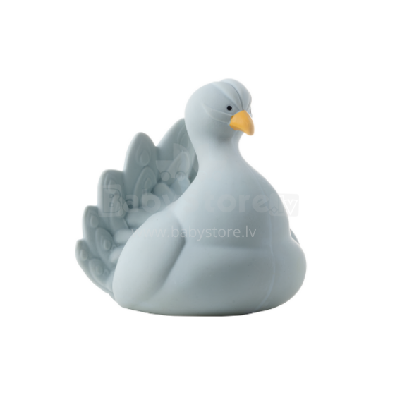 Natruba Bath Toy Peacock Art.251331 handmade biodegradable natural rubber chemical-free chew and bath toy green Floating Peacock, 0+ years old
