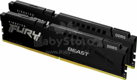 Atmiņa Kingston Fury Beast, DDR5, 64 GB, 6000 MHz, CL36 (KF560C36BBEK2-64)