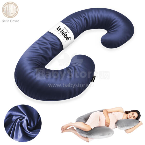 La Bebe™ Maternity Satin Pillow Sì -Duo Art.676555 Сатиновая ткань. Многофункциональная подушка/подкова для беременных с наполнителем memory foam