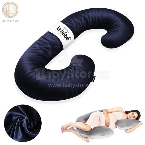La Bebe™ Maternity Satin Pillow Sì -Duo Art.674555 Сатиновая ткань. Многофункциональная подушка/подкова для беременных с наполнителем memory foam