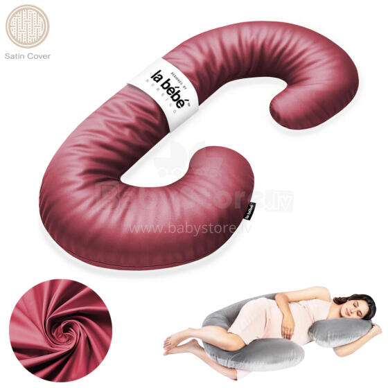 La Bebe™ Maternity Satin Pillow Sì -Duo Art.684575 Сатиновая ткань. Многофункциональная подушка/подкова для беременных с наполнителем memory foam