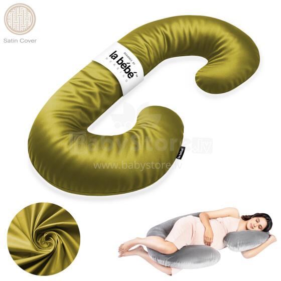 La Bebe™ Maternity Satin Pillow Sì - Duo Art.609575 Satīna audums. Daudzfunkcionāls spilvens/pakavs grūtniecēm, ar memory foam