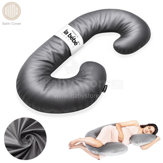 La Bebe™ Maternity Satin Pillow Sì -Duo Art.608575 Сатиновая ткань. Многофункциональная подушка/подкова для беременных с наполнителем memory foam