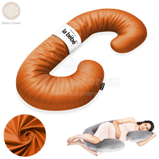 La Bebe™ Maternity Satin Pillow Sì -Duo Art.601576 Сатиновая ткань. Многофункциональная подушка/подкова для беременных с наполнителем memory foam