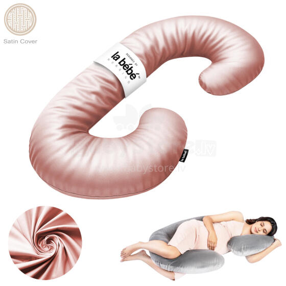 La Bebe™ Maternity Satin Pillow Sì -Duo Art.658576 Сатиновая ткань. Многофункциональная подушка/подкова для беременных с наполнителем memory foam