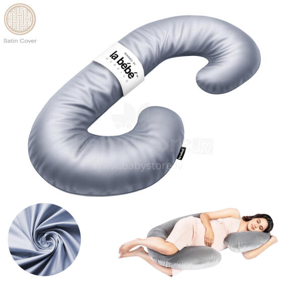 La Bebe™ Maternity Satin Pillow Sì -Duo Art.658516  Сатиновая ткань. Многофункциональная подушка/подкова для беременных с наполнителем memory foam
