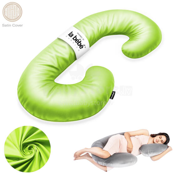La Bebe™ Maternity Satin Pillow Sì - Duo Art.638516 Satīna audums. Daudzfunkcionāls spilvens/pakavs grūtniecēm, ar memory foam