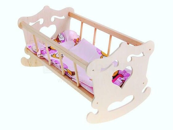I-Toys Cot Art.4422H Leļļu gultiņa ar gultas veļu