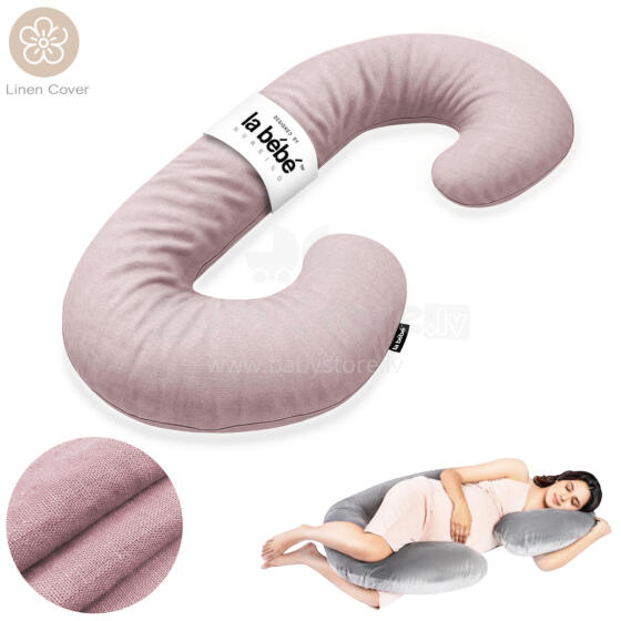 La Bebe™ Maternity Pillow Sì - Duo Art.246541 Linen fabric. Multifunctional maternity pillow with memory foam filling