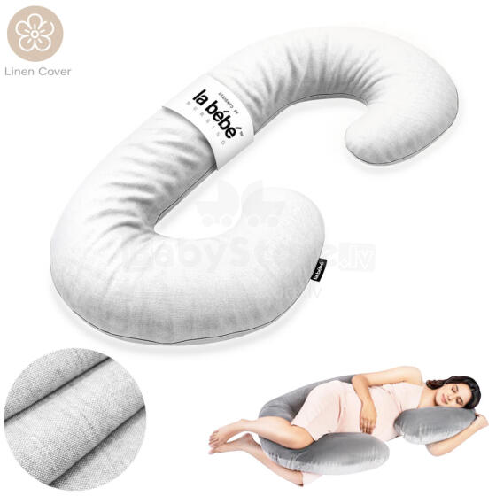 La Bebe™ Maternity Linen Pillow Sì -Duo Art.246542 Lina audums. Daudzfunkcionāls spilvens/pakavs grūtniecēm, ar memory foam