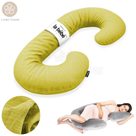La Bebe™ Maternity Linen Pillow Sì -Duo Art.246543 Lina audums. Daudzfunkcionāls spilvens/pakavs grūtniecēm, ar memory foam