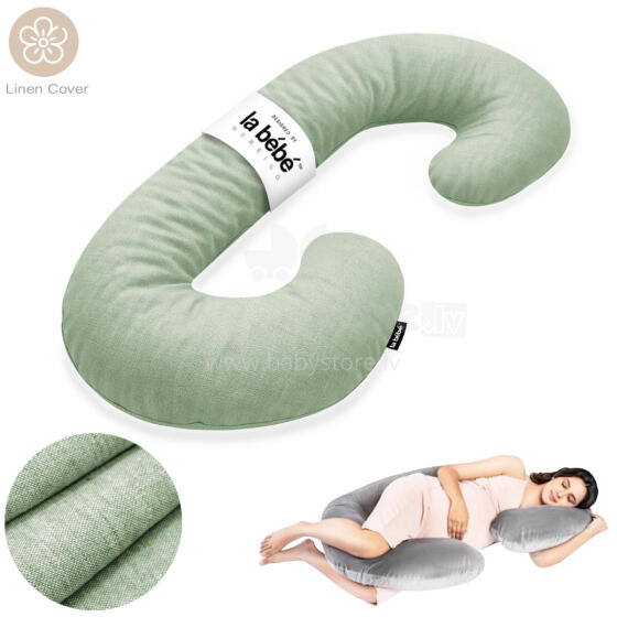 La Bebe™ Maternity Pillow Sì - Duo Art.246545 Linen fabric. Multifunctional maternity pillow with memory foam filling