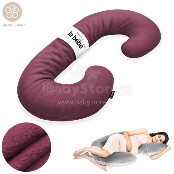 La Bebe™ Maternity Linen Pillow Sì -Duo Art.246548 Lina audums. Daudzfunkcionāls spilvens/pakavs grūtniecēm, ar memory foam