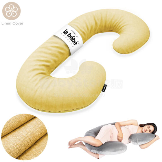 La Bebe™ Maternity Linen Pillow Sì -Duo Art.246510 Lina audums. Daudzfunkcionāls spilvens/pakavs grūtniecēm, ar memory foam