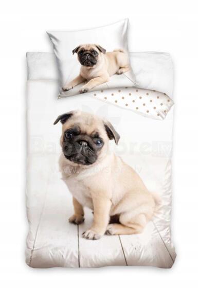 Carbotex Bedding Dog Art.NL211085-13 Kokvilnas gūltas veļas komplekts 140x200/60x70cm