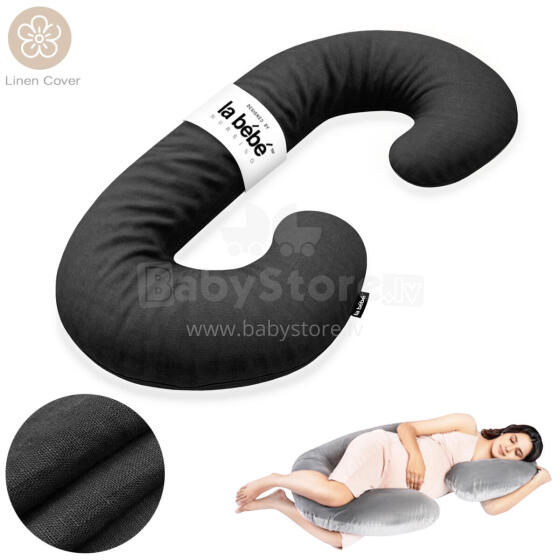 La Bebe™ Maternity Linen Pillow Sì -Duo Art.246513 Lina audums. Daudzfunkcionāls spilvens/pakavs grūtniecēm, ar memory foam