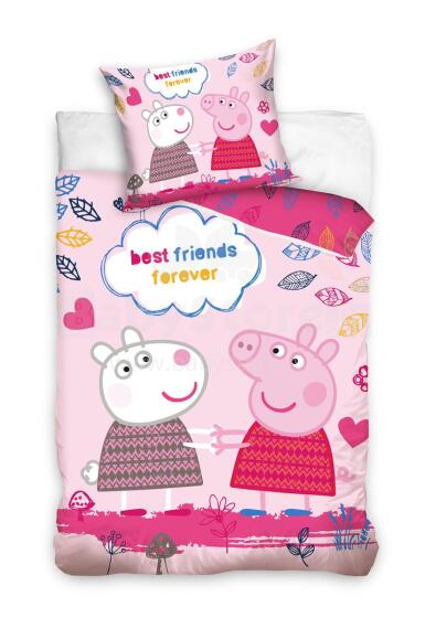 Carbotex Bedding Peppa Pig Art.PP191050-4 Kokvilnas gūltas veļas komplekts 140x200/60x70cm