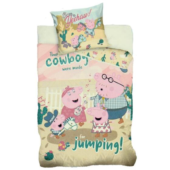 Carbotex Bedding Peppa Pig Art.PP211051-13 Kokvilnas gūltas veļas komplekts 140x200/60x70cm