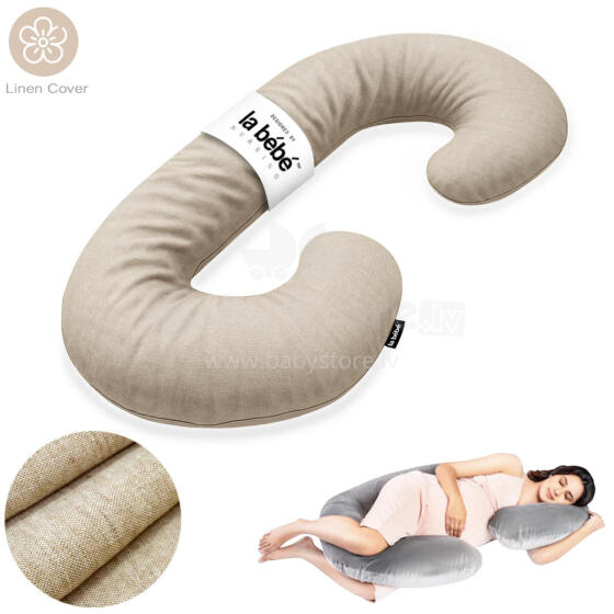La Bebe™ Maternity Pillow Sì - Duo Art.246515 Linen fabric. Multifunctional maternity pillow with memory foam filling
