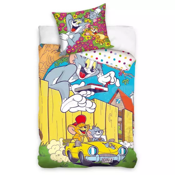 Carbotex Bedding Tom and Jerry Art.TJ211013-13 Kokvilnas gūltas veļas komplekts 140x200/60x70cm