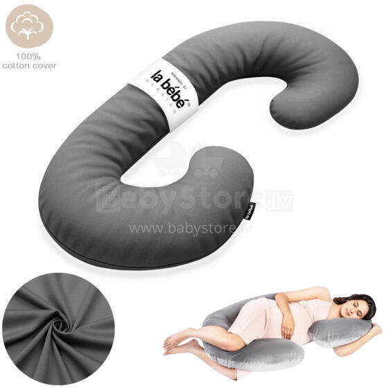 La Bebe™ Maternity Pillow Sì -Duo Art.227028 Kokvilna audums. Daudzfunkcionāls spilvens/pakavs grūtniecēm, ar memory foam