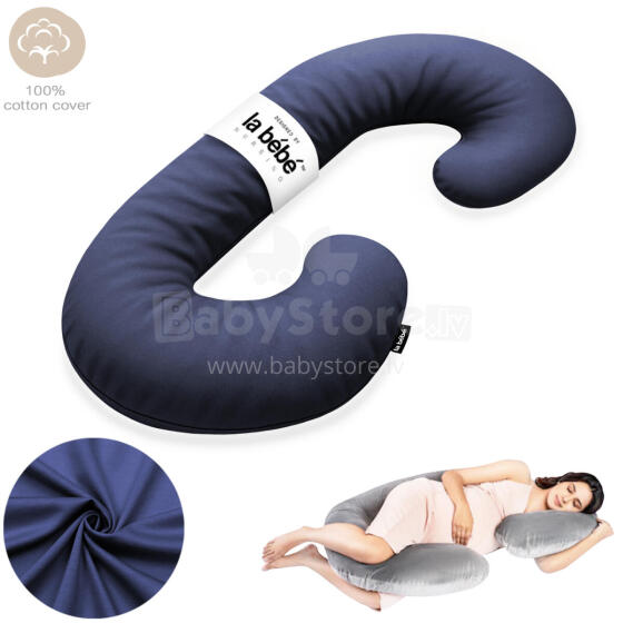La Bebe™ Maternity Pillow Sì -Duo Art.227029 Хлопковая ткань. Многофункциональная подушка/подкова для беременных  с наполнителем memory foam