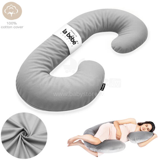 La Bebe™ Maternity Pillow Sì -Duo Art.227030 Kokvilna audums. Daudzfunkcionāls spilvens/pakavs grūtniecēm, ar memory foam