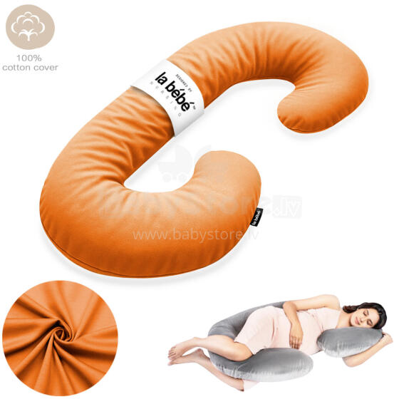 La Bebe™ Maternity Pillow Sì -Duo Art.227036 Kokvilna audums. Daudzfunkcionāls spilvens/pakavs grūtniecēm, ar memory foam