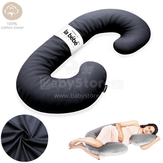 La Bebe™ Maternity Pillow Sì -Duo Art.227038 Kokvilna audums. Daudzfunkcionāls spilvens/pakavs grūtniecēm, ar memory foam