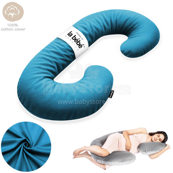 La Bebe™ Maternity Pillow Sì -Duo Art.227042 Kokvilna audums. Daudzfunkcionāls spilvens/pakavs grūtniecēm, ar memory foam