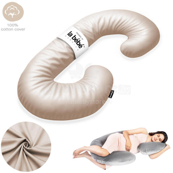 La Bebe™ Maternity Pillow Sì -Duo Art.227043 Kokvilna audums. Daudzfunkcionāls spilvens/pakavs grūtniecēm, ar memory foam