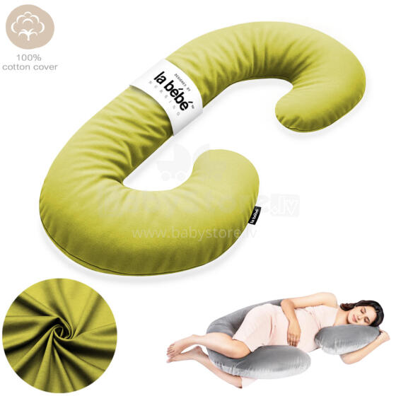 La Bebe™ Maternity Pillow Sì -Duo Art.227045 Хлопковая ткань. Многофункциональная подушка/подкова для беременных  с наполнителем memory foam