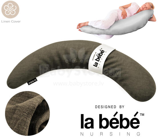 La Bebe™ Moon Maternity Linen Pillow Art.200943 Lina audums.  Daudzfunkcionāls spilvens/pakavs grūtniecēm un barošanai