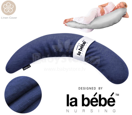 La Bebe™ Moon Maternity Linen Pillow Art.201043 Lina audums.  Daudzfunkcionāls spilvens/pakavs grūtniecēm un barošanai