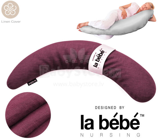 La Bebe™ Moon Maternity Linen Pillow Art.291041 Lina audums.  Daudzfunkcionāls spilvens/pakavs grūtniecēm un barošanai