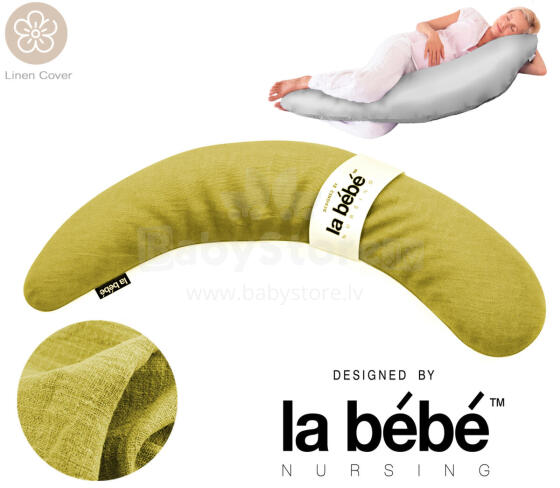 La Bebe™ Moon Maternity Linen Pillow Art.291047 Lina audums.  Daudzfunkcionāls spilvens/pakavs grūtniecēm un barošanai