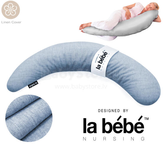 La Bebe™ Moon Maternity Linen Pillow Art.291045 Lina audums.  Daudzfunkcionāls spilvens/pakavs grūtniecēm un barošanai