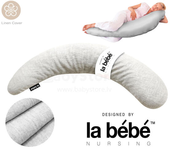 La Bebe™ Moon Maternity Linen Pillow Art.281045 Lina audums.  Daudzfunkcionāls spilvens/pakavs grūtniecēm un barošanai