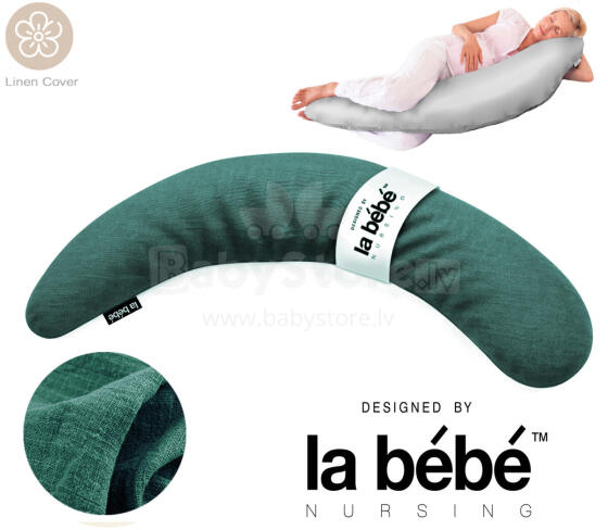 La Bebe™ Moon Maternity Linen Pillow Art.281049 Lina audums.  Daudzfunkcionāls spilvens/pakavs grūtniecēm un barošanai