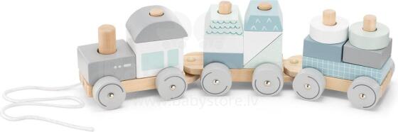 Navaris Wooden Train Art.55243.01 Koka vilciens ar noņemamām figūrām - klučiem