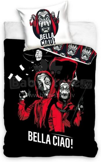 Carbotex Bedding La Casa De Papel 135x200/80x80cm Art.LCDP211001-4 Kokvilnas gūltas veļas komplekts