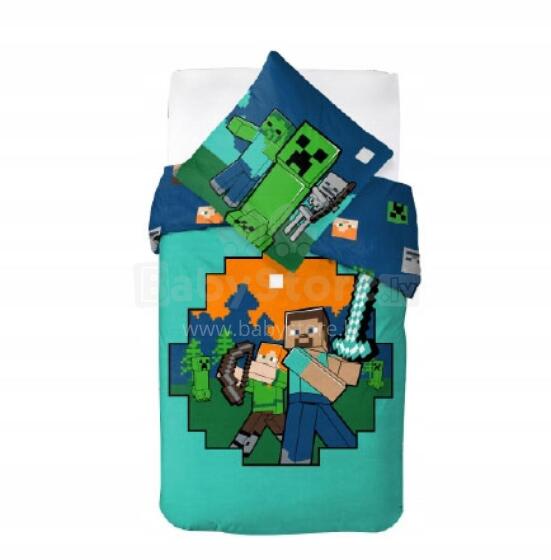 Carbotex Bedding Minecraft 135x200/80x80cm Art.MC248796-13 Kokvilnas gūltas veļas komplekts