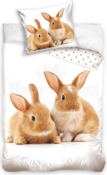 Carbotex Bedding Rabbit 135x200/80x80cm Art.NL211141-4 Kokvilnas gūltas veļas komplekts