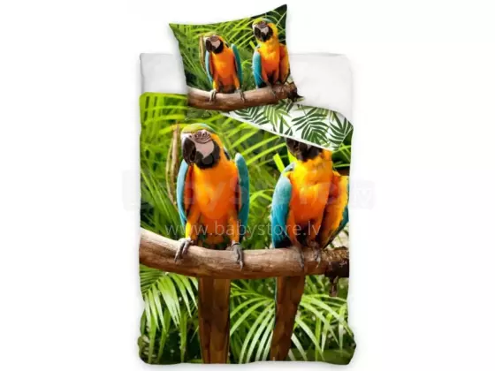 Carbotex Bedding Parrot 135x200/80x80cm Art.NL214004-4  Cotton bed linen