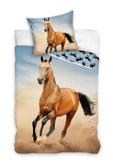 Carbotex Bedding Horse 135x200/80x80cm Art.NL214013-4 Kokvilnas gūltas veļas komplekts