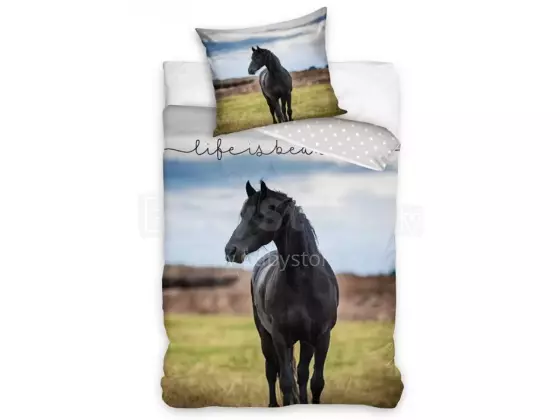 Carbotex Bedding Horse 135x200/80x80cm Art.NL221116-4 Хлопковое постельное белье