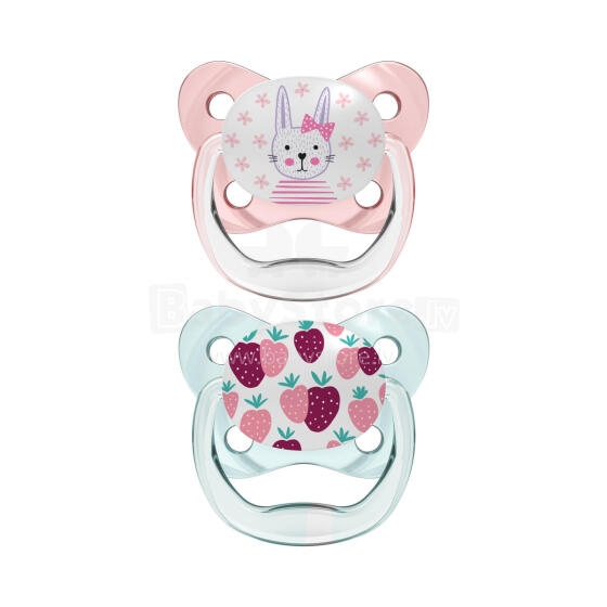DR.BROWN'S Silicone Pacifier PreVent BUTTERFLY, for ages 0 to 6 months, 2 pcs, pink